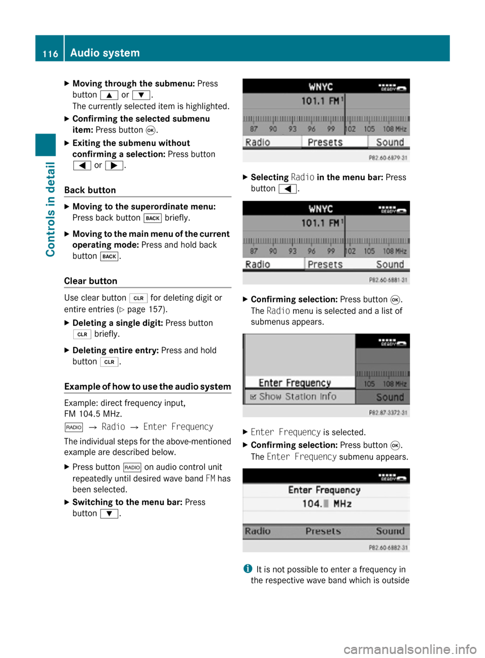 MERCEDES-BENZ SLK55AMG 2010 R171 Owners Manual X
Moving through the submenu: Press
button 9 or :.
The currently selected item is highlighted.
X Confirming the selected submenu
item: Press button 9.
X Exiting the submenu without
confirming a s MERCEDES-BENZ SLK55AMG 2010 R171 Owners Manual X
Moving through the submenu: Press
button 9 or :.
The currently selected item is highlighted.
X Confirming the selected submenu
item: Press button 9.
X Exiting the submenu without
confirming a s