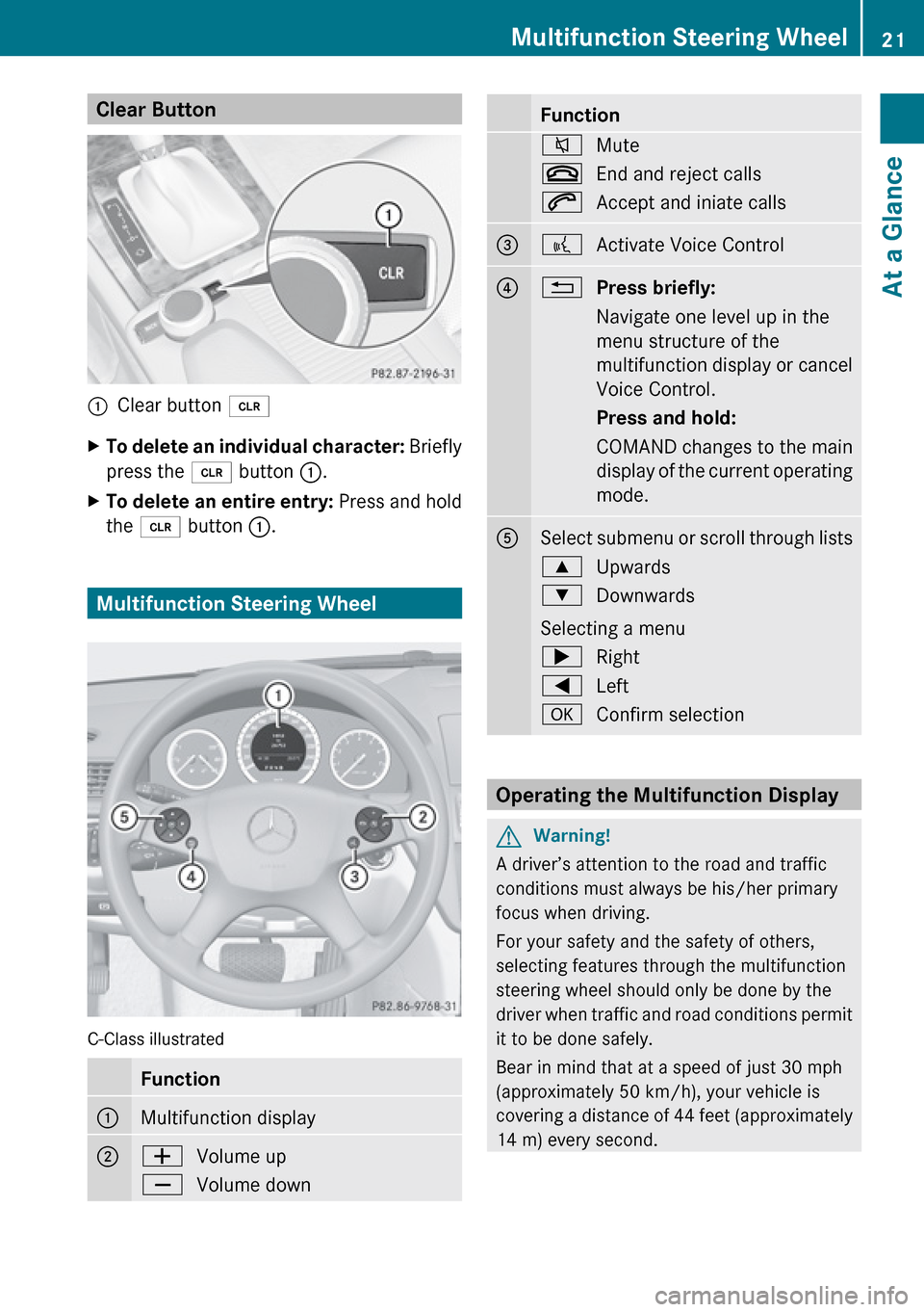 MERCEDES-BENZ C-Class 2010 W204 Comand Manual 