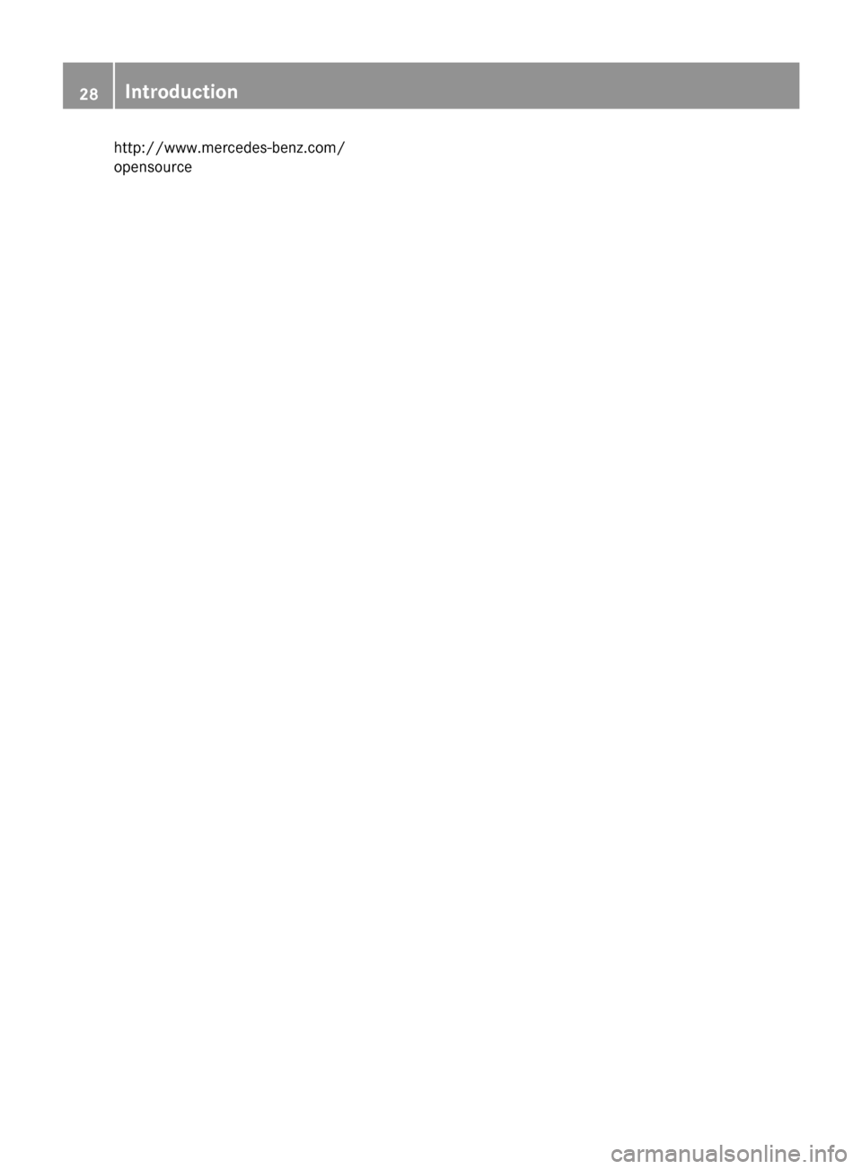 MERCEDES-BENZ GLA-Class 2016 X156 Owners Manual http://www.mercedes-benz.com/
opensource
28Introduction 