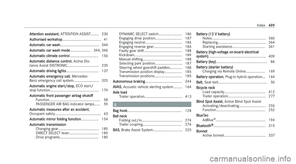MERCEDES-BENZ A-CLASS HATCHBACK 2022  Owners Manual �A�t�t�e�n�t�i�o�n� �a�s�s�i�s�t�a�n�t�,� �A
�T�T�E�N�T�I�O�N� �A�S�S�I�S�T�.�.�.�.�.�.�.�. �2�3�0
�A�u�t�h�o�r�i�s�e�d� �w�o�r�k�s�h�o�p �.�.�.�.�.�.�.�.�.�.�.�.�.�.�.�.�.�.�.�.�.�.�.�.�.�.�.�.�.�.�.