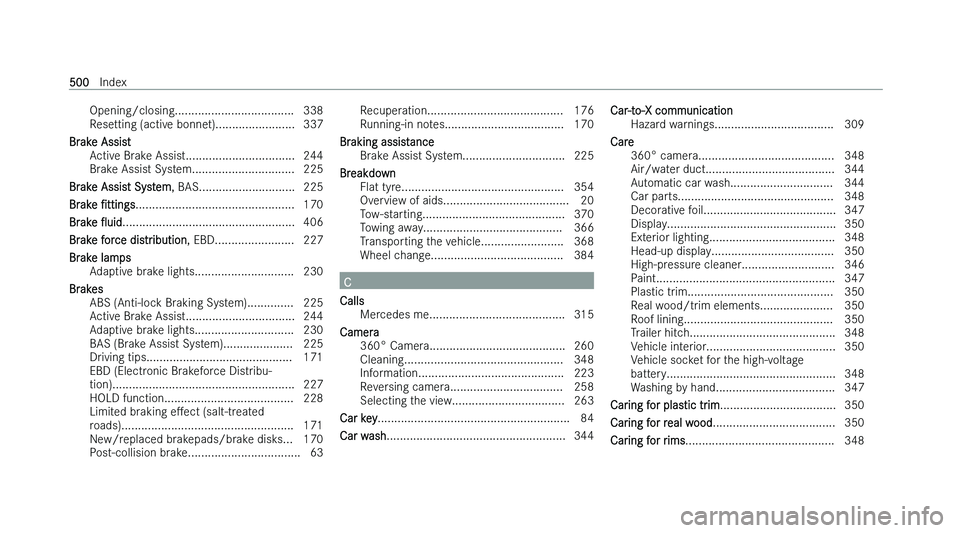 MERCEDES-BENZ A-CLASS HATCHBACK 2022  Owners Manual �O�p�e�n�i�n�g�/�c�l�o�s�i�n�g�.�.�.�.�.�.�.�.�.�.�.�.�.�.�.�.�.�.�.�.�.�.�.�.�.�.�.�.�.�.�.�.�.�.�.�. �3�3�8
�R �e�s�e�t�t�i�n�g� �(�a�c�t�i�v�e� �b�o�n�n�e�t�)�.�.�.�.�.�.�.�.�.�.�.�.�.�.�.�.�.�.�.�