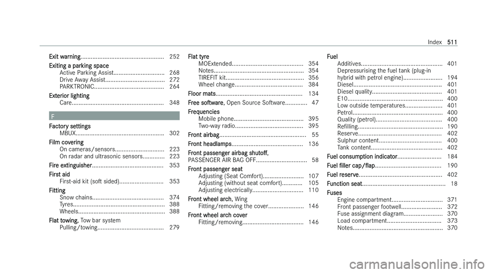 MERCEDES-BENZ A-CLASS HATCHBACK 2022  Owners Manual �E�x�i�t� �w�a�r�n�i�n�g
�.�.�.�.�.�.�.�.�.�.�.�.�.�.�.�.�.�.�.�.�.�.�.�.�.�.�.�.�.�.�.�.�.�.�.�.�.�.�.�.�.�.�.�.�.�.�.�.�. �2�5�2
�E�x�i�t�i�n�g� �a� �p�a�r�k�i�n�g� �s�p�a�c�e �A�c�t�i�v�e� �P�a�r�k