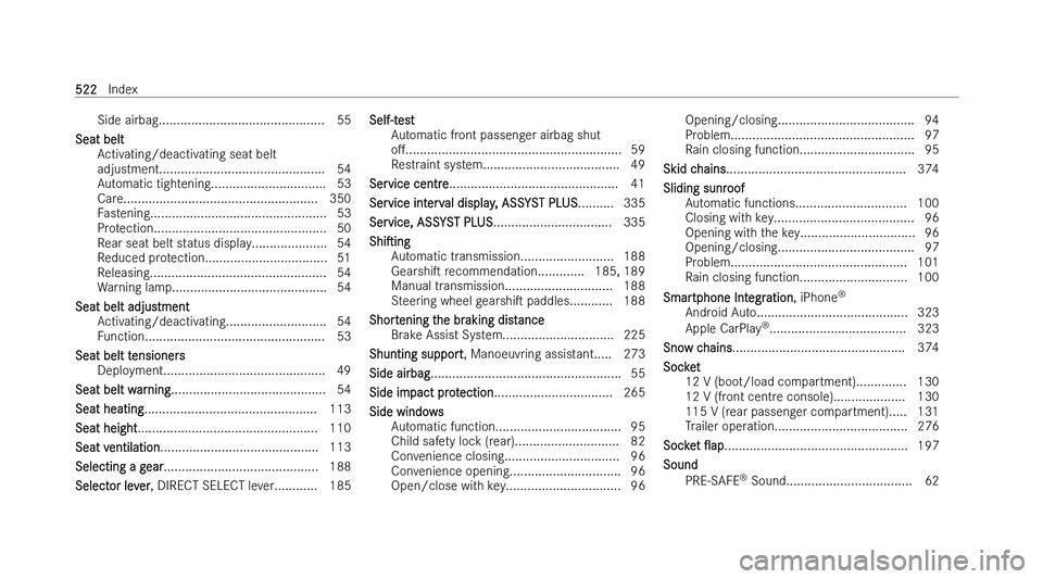 MERCEDES-BENZ A-CLASS HATCHBACK 2022  Owners Manual �S�i�d�e� �a�i�r�b�a�g�.�.�.�.�.�.�.�.�.�.�.�.�.�.�.�.�.�.�.�.�.�.�.�.�.�.�.�.�.�.�.�.�.�.�.�.�.�.�.�.�.�.�.�.�.�. �5�5
�S�e�a�t� �b�e�l�t �A
�c�t�i�v�a�t�i�n�g�/�d�e�a�c�t�i�v�a�t�i�n�g� �s�e�a�t� �b