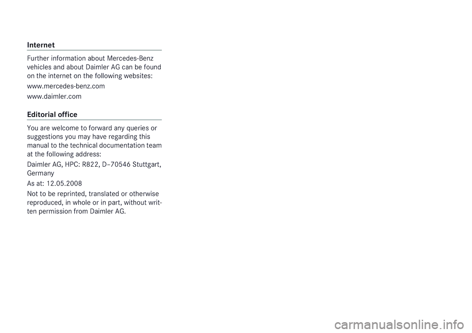 MERCEDES-BENZ A-CLASS HATCHBACK 2008  Owners Manual 