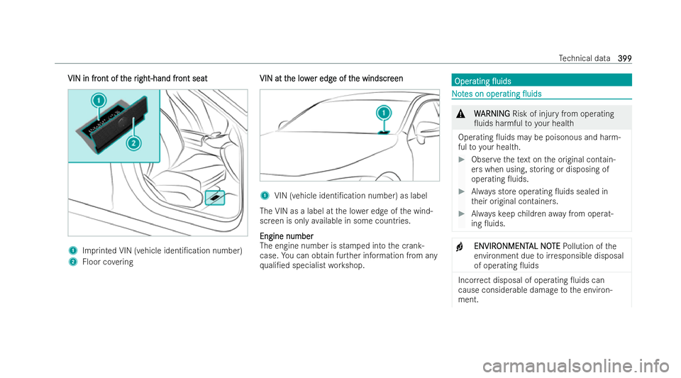 MERCEDES-BENZ AMG GT COUPE 2022 Owners Manual VIN in fr
VIN in fr
ont of t
ont of the r
he right-hand fr
ight-hand fr ont seat
ont seat 1
Imprinted VIN (vehicle identi/cation number)
2 Floor co vering VIN at t
VIN at t he low
he lower edg
er edg MERCEDES-BENZ AMG GT COUPE 2022 Owners Manual VIN in fr
VIN in fr
ont of t
ont of the r
he right-hand fr
ight-hand fr ont seat
ont seat 1
Imprinted VIN (vehicle identi/cation number)
2 Floor co vering VIN at t
VIN at t he low
he lower edg
er edg