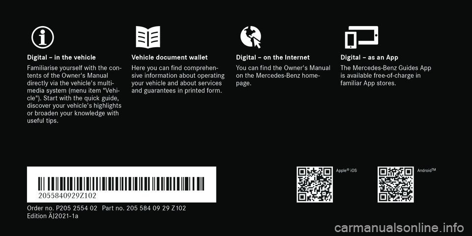 MERCEDES-BENZ C-CLASS CABRIOLET 2021  Owners Manual 