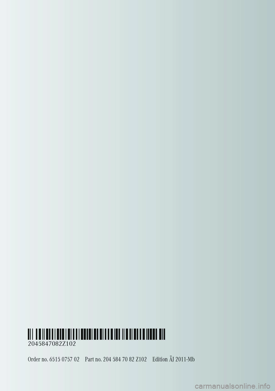 MERCEDES-BENZ C-CLASS SALOON 2011  Owners Manual 