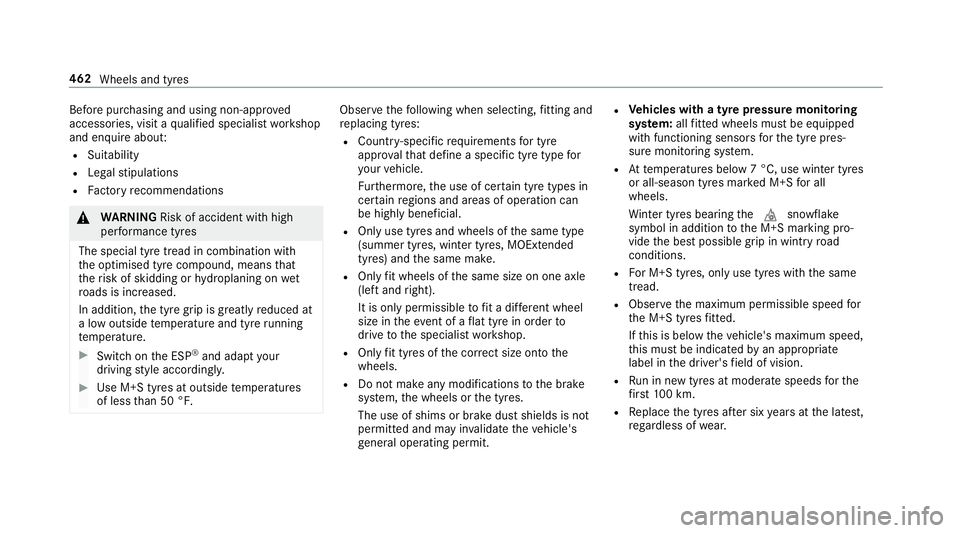 MERCEDES-BENZ C-CLASS ESTATE 2018 Owners Manual Before pu
rchasing and using non-appr oved
accesso ries, visit a qualified specialist workshop
and enquire about:
R Suitability
R Legal stipulations
R Factory recommendations 000A
WARNING Risk of acci MERCEDES-BENZ C-CLASS ESTATE 2018 Owners Manual Before pu
rchasing and using non-appr oved
accesso ries, visit a qualified specialist workshop
and enquire about:
R Suitability
R Legal stipulations
R Factory recommendations 000A
WARNING Risk of acci