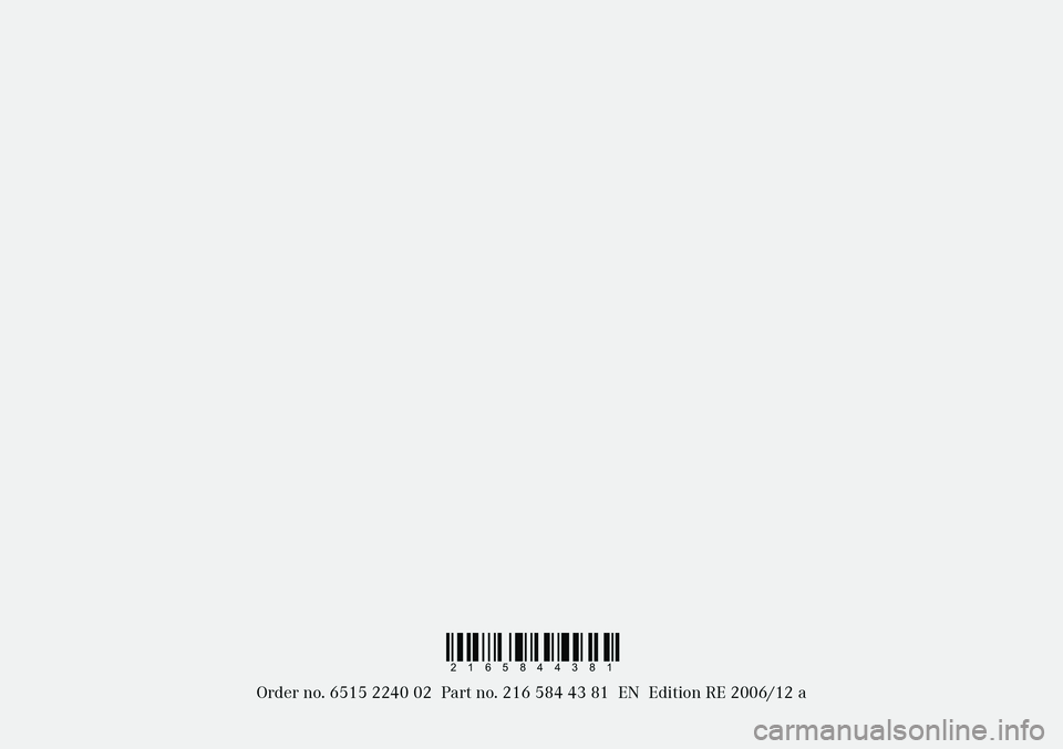 MERCEDES-BENZ CL COUPE 2006  Owners Manual 