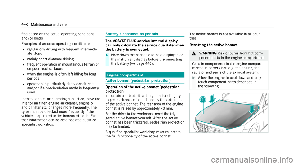 MERCEDES-BENZ CLA COUPE 2019 Owners Manual fi
ed based on the actual operating conditions
and/or loads.
Examples of arduous operating conditions:
R regular city driving with frequent intermedi‐
ate stops
R mainly short-dis tance driving
R fr MERCEDES-BENZ CLA COUPE 2019 Owners Manual fi
ed based on the actual operating conditions
and/or loads.
Examples of arduous operating conditions:
R regular city driving with frequent intermedi‐
ate stops
R mainly short-dis tance driving
R fr
