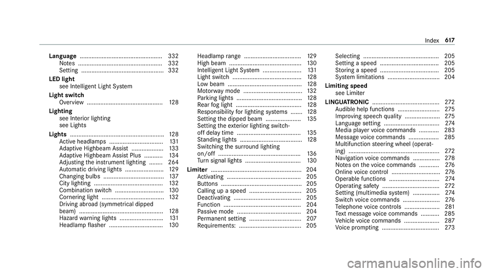 MERCEDES-BENZ CLA COUPE 2019 Owners Manual Language
................................................ .332
No tes .................................................. 332
Setting .................................................3 32
LED light see MERCEDES-BENZ CLA COUPE 2019 Owners Manual Language
................................................ .332
No tes .................................................. 332
Setting .................................................3 32
LED light see