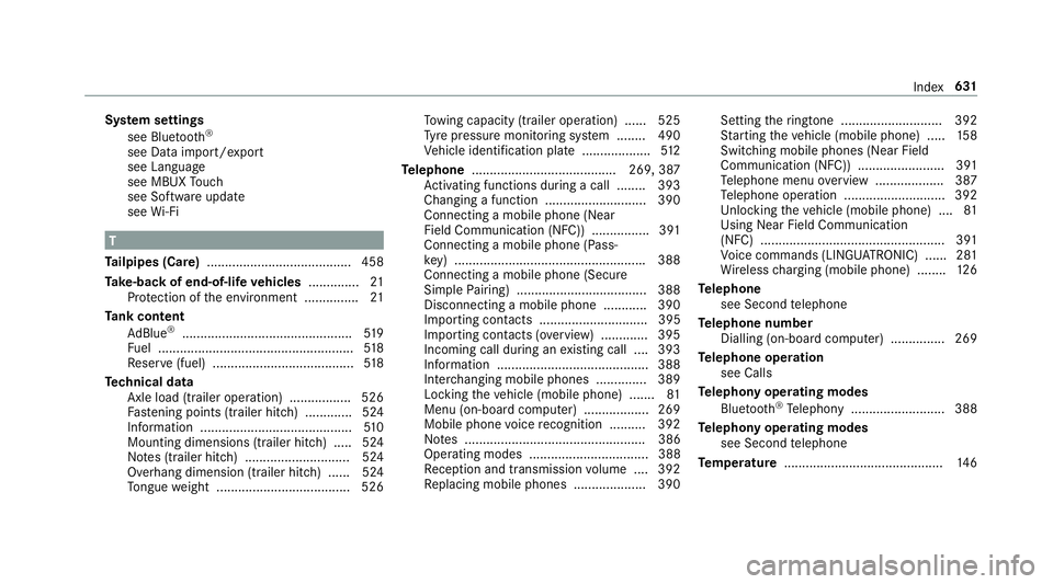 MERCEDES-BENZ CLA COUPE 2019 Owners Manual Sy
stem settings
see Blue tooth®
see Data import/export
see Language
see MBUX Touch
see So ftwa reupdate
see Wi-Fi T
Ta ilpipes (Care) ........................................ 458
Ta ke -back of end- MERCEDES-BENZ CLA COUPE 2019 Owners Manual Sy
stem settings
see Blue tooth®
see Data import/export
see Language
see MBUX Touch
see So ftwa reupdate
see Wi-Fi T
Ta ilpipes (Care) ........................................ 458
Ta ke -back of end-