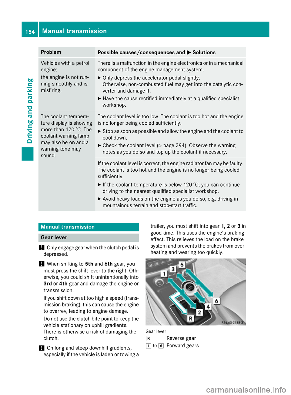 MERCEDES-BENZ CLA COUPE 2013 Owners Manual Problem
Possible causes/consequences and
M
MSolutions Vehicles with a petrol
engine:
the engine is not run-
ning smoothly and is
misfiring. There is a malfunction in the engine electronics or in a mec MERCEDES-BENZ CLA COUPE 2013 Owners Manual Problem
Possible causes/consequences and
M
MSolutions Vehicles with a petrol
engine:
the engine is not run-
ning smoothly and is
misfiring. There is a malfunction in the engine electronics or in a mec