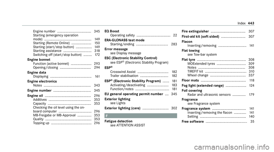 MERCEDES-BENZ CLS COUPE 2020 Owners Manual Engine number .................................... 345
St arting (eme rgency operation
mode) .................................................. 14 9
St arting (Remo teOnline) ..................... 15 MERCEDES-BENZ CLS COUPE 2020 Owners Manual Engine number .................................... 345
St arting (eme rgency operation
mode) .................................................. 14 9
St arting (Remo teOnline) ..................... 15