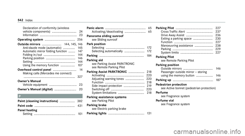 MERCEDES-BENZ E-CLASS ESTATE 2016  Owners Manual Declaration of conformity (wireless
ve
hicle components) ............................. 24
Information ............................................23
Operating sy stem .................................