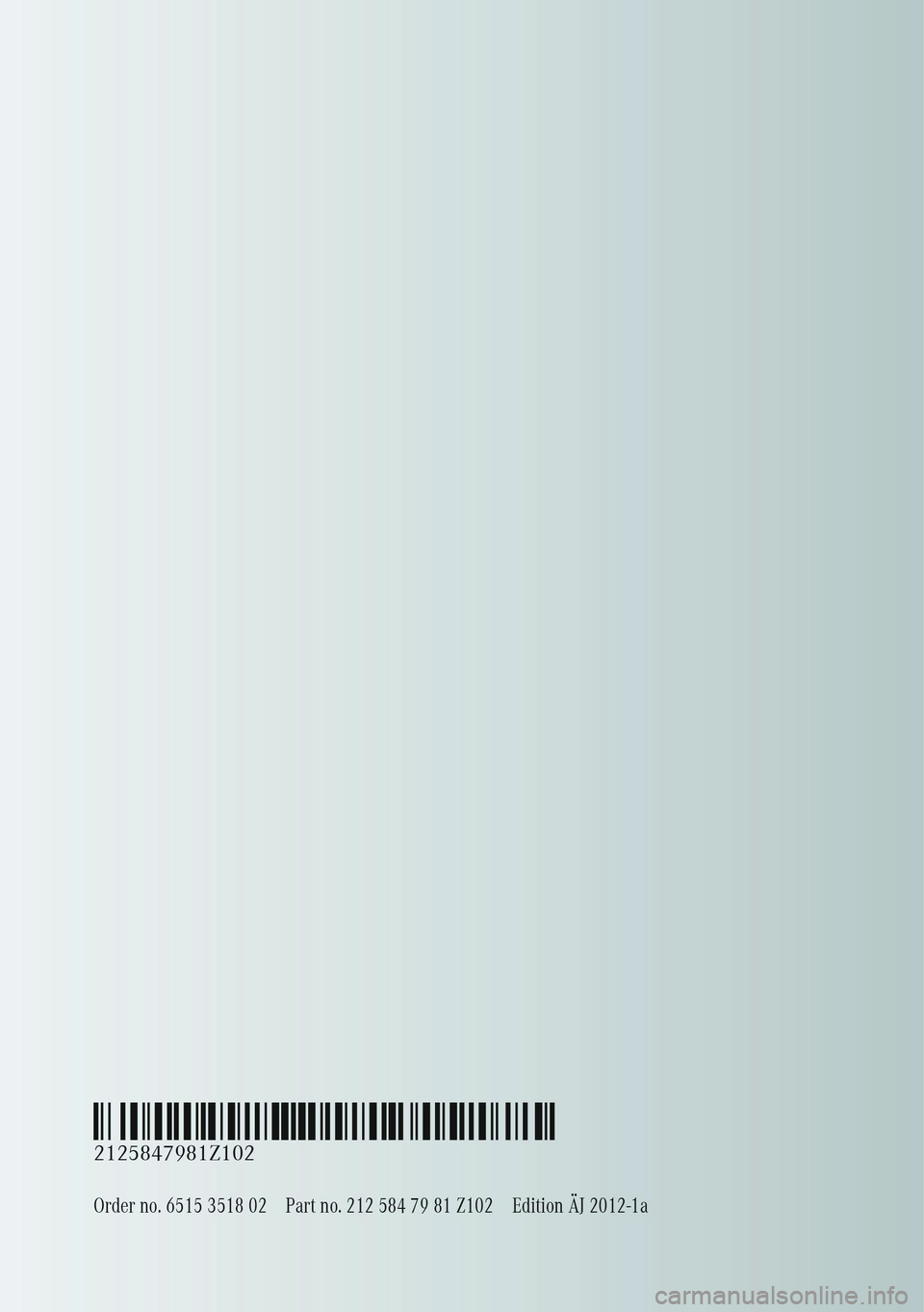 MERCEDES-BENZ E-CLASS ESTATE 2012  Owners Manual 
