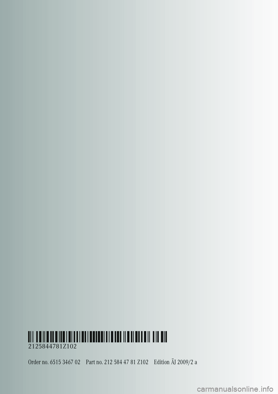 MERCEDES-BENZ E-CLASS SALOON 2009  Owners Manual 