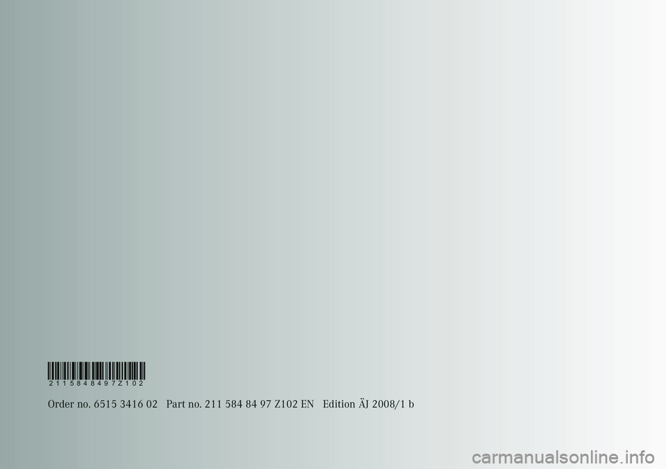 MERCEDES-BENZ E-CLASS SALOON 2008  Owners Manual 