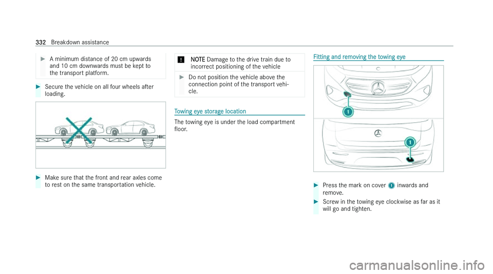 MERCEDES-BENZ EQA SUV 2022  Owners Manual �
�A� �m�i�n�i�m�u�m� �d�i�s�t�a�n�c�e� �o�f� �2�0� �c�m� �u�p�w�a�r�d�s
�a�n�d� �1�0� �c�m � �d�o�w�n�w�a�r�d�s� �m�u�s�t� �b�e� �k�e�p�t� �t�o
�t�h�e� �t�r�a�n�s�p�o�r�t� �p�l�a�t�f�o�r�m�. �
�S�e