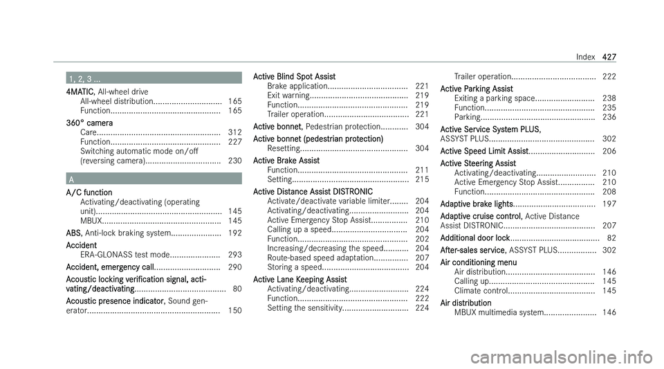 MERCEDES-BENZ EQA SUV 2022  Owners Manual �1�,� �2�,� �3� �.�.�.
�4�M�A �T�I�C�,� �A�l�l�-�w�h�e�e�l� �d�r�i�v�e
�A�l�l�-�w�h�e�e�l� �d�i�s�t�r�i�b�u�t�i�o�n�.�.�.�.�.�.�.�.�.�.�.�.�.�.�.�.�.�.�.�.�.�.�.�.�.�.�.�.�.�. �1�6�5
�F�u�n�c�t�i�o�n�