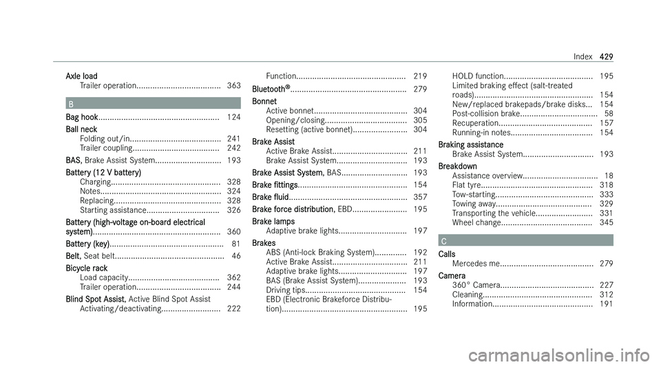 MERCEDES-BENZ EQA SUV 2022  Owners Manual �A�x�l�e� �l�o�a�d
�T �r�a�i�l�e�r� �o�p�e�r�a�t�i�o�n�.�.�.�.�.�.�.�.�.�.�.�.�.�.�.�.�.�.�.�.�.�.�.�.�.�.�.�.�.�.�.�.�.�.�.�.�. �3�6�3 �B
�B�a�g� �h�o�o�k �.�.�.�.�.�.�.�.�.�.�.�.�.�.�.�.�.�.�.�.�.�.
