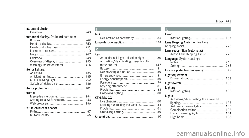 MERCEDES-BENZ EQA SUV 2022  Owners Manual �I�n�s�t�r�u�m�e�n�t� �c�l�u�s�t�e�r
�O�v �e�r�v�i�e�w�.�.�.�.�.�.�.�.�.�.�.�.�.�.�.�.�.�.�.�.�.�.�.�.�.�.�.�.�.�.�.�.�.�.�.�.�.�.�.�.�.�.�.�.�.�.�.�. �2�4�8
�I�n�s�t�r�u�m�e�n�t� �d�i�s�p�l�a�y �,� �