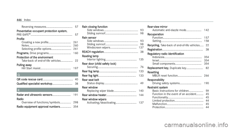 MERCEDES-BENZ EQA SUV 2022  Owners Manual �R�e�v�e�r�s�i�n�g� �m�e�a�s�u�r�e�s�.�.�.�.�.�.�.�.�.�.�.�.�.�.�.�.�.�.�.�.�.�.�.�.�.�.�.�.�.�.�.�.�. �5�7
�P�r
�e�v�e�n�t�a�t�i�v�e� �o�c�c�u�p�a�n�t� �p�r�o�t�e�c�t�i�o�n� �s�y�s�t�e�m �,
�P�R�E�-�