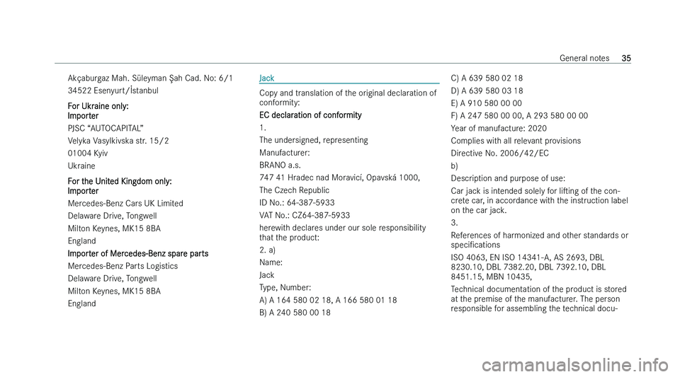 MERCEDES-BENZ EQB SUV 2022  Owners Manual �A�k�