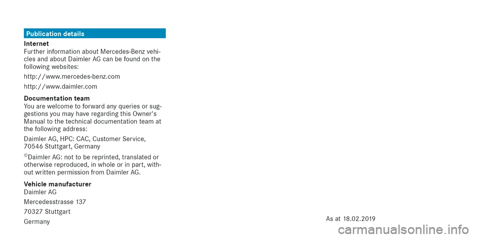 MERCEDES-BENZ EQC SUV 2019  Owners Manual 