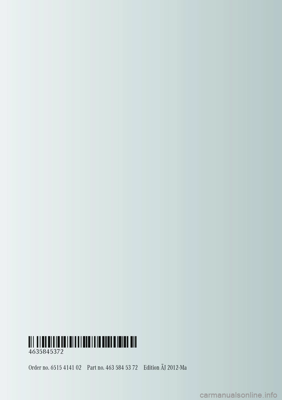 MERCEDES-BENZ G-CLASS SUV 2012  Owners Manual 
