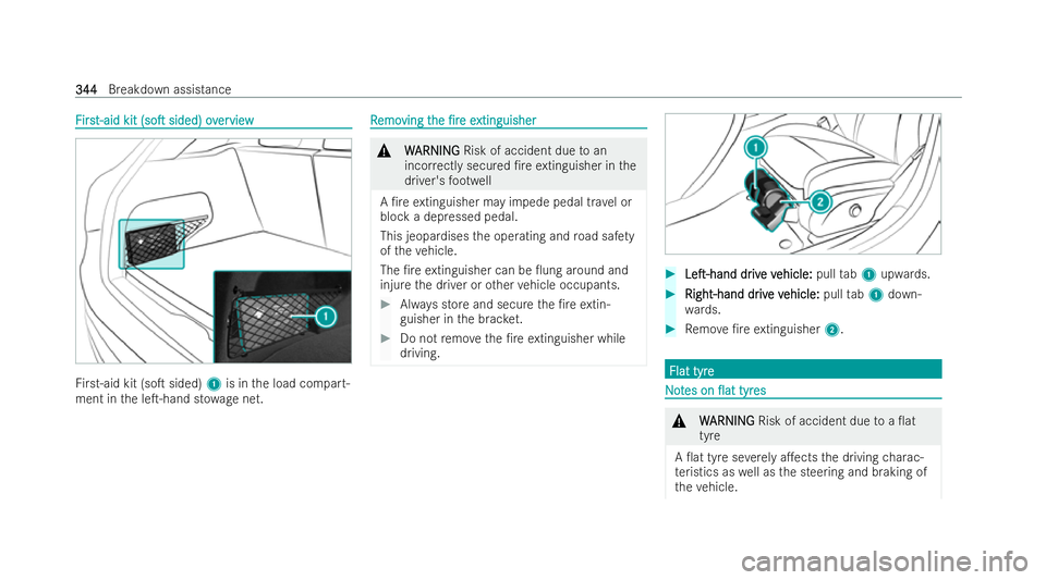 MERCEDES-BENZ GLC COUPE 2022 Owners Manual F
F
irs
irst-aid kit t-aid kit (soT
(soTsided) ov
sided) over
erview
view Fi
rs t-aid kit (soT sided) 1is in the load compart-
ment in the leT-hand st owage net. R
R
emo
emo ving t
ving t he
he/r MERCEDES-BENZ GLC COUPE 2022 Owners Manual F
F
irs
irst-aid kit t-aid kit (soT
(soTsided) ov
sided) over
erview
view Fi
rs t-aid kit (soT sided) 1is in the load compart-
ment in the leT-hand st owage net. R
R
emo
emo ving t
ving t he
he/r