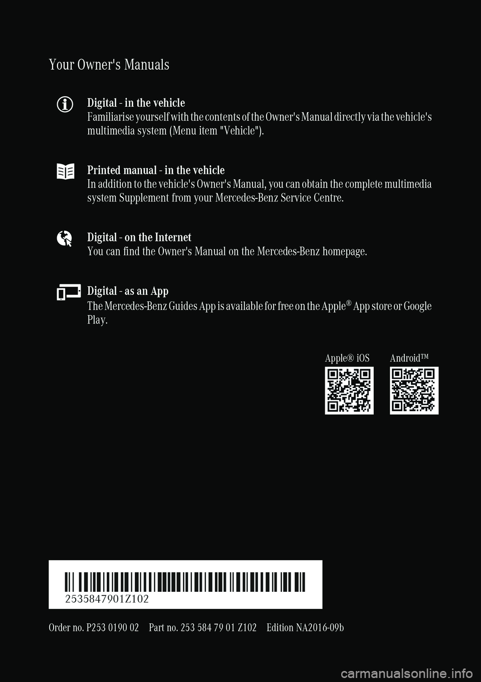 MERCEDES-BENZ GLC COUPE 2016  Owners Manual 
