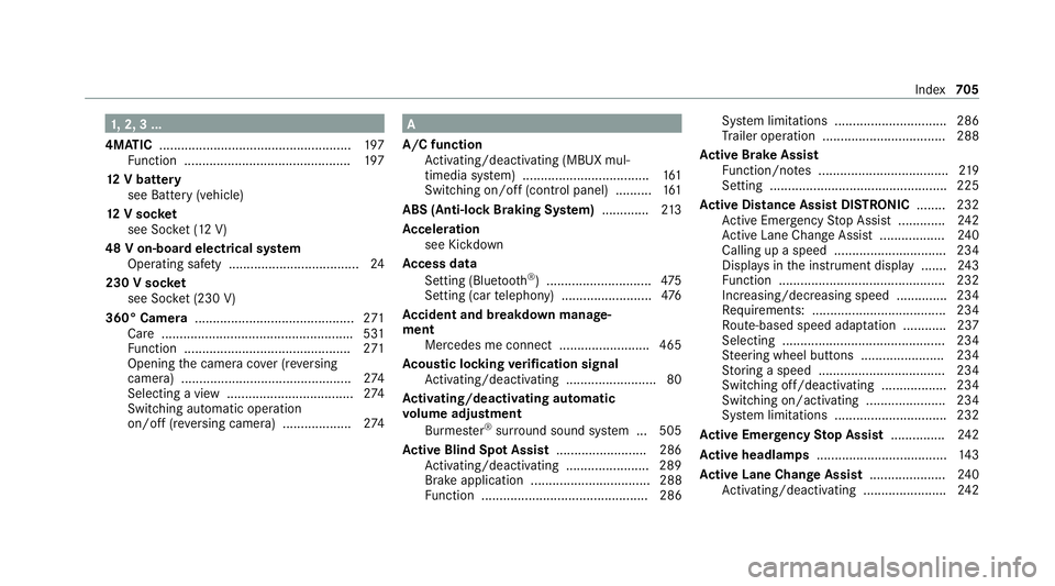 MERCEDES-BENZ GLE COUPE 2020 Owners Manual 1,
2, 3 ...
4MATIC ..................................................... 197
Fu nction .............................................. 197
12 V battery
see Battery (vehicle)
12 V so cket
see Soc ket (1 MERCEDES-BENZ GLE COUPE 2020 Owners Manual 1,
2, 3 ...
4MATIC ..................................................... 197
Fu nction .............................................. 197
12 V battery
see Battery (vehicle)
12 V so cket
see Soc ket (1