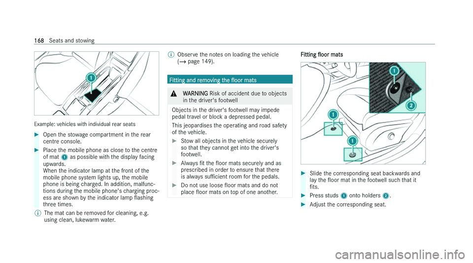 MERCEDES-BENZ S-CLASS SALOON LONG 2022  Owners Manual �E�x�a�m�p�l�e�:� �v�e�h�i�c�l�e�s� �w�i�t�h� �i�n�d�i�v�i�d�u�a�l� �r�e�a�r� �s�e�a�t�s
�
�O�p�e�n� �t�h�e� �s�t�o�w�a�g�e� �c�o�m�p�a�r�t�m�e�n�t� �i�n� �t�h�e� �r�e�a�r
�c�e�n�t�r
�e� �c�o�n�s�o�l
