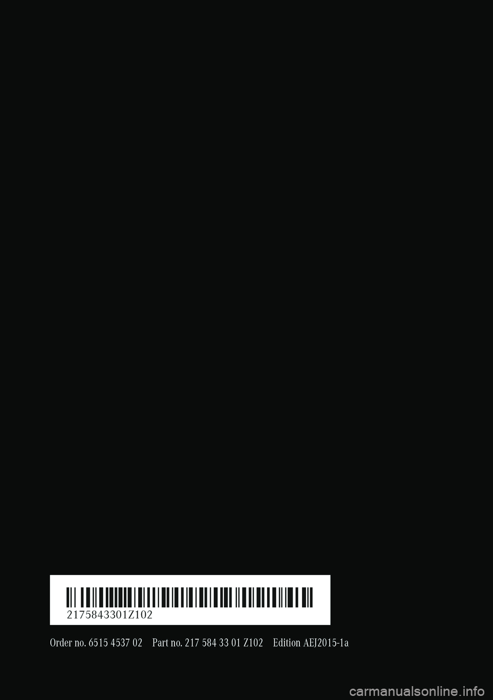 MERCEDES-BENZ S-CLASS COUPE 2015  Owners Manual 