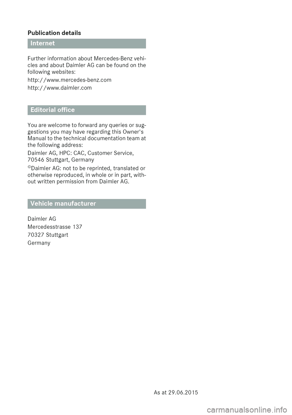MERCEDES-BENZ SL ROADSTER 2016  Owners Manual 
