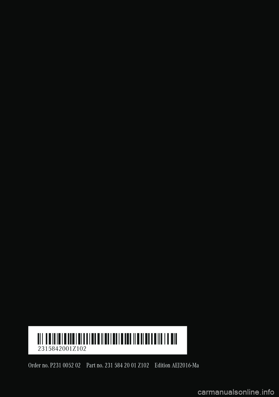 MERCEDES-BENZ SL ROADSTER 2016  Owners Manual 