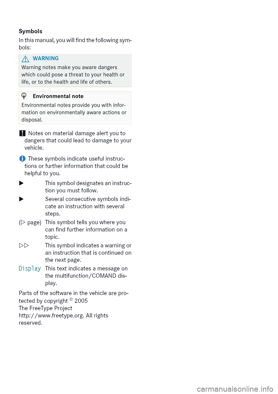 MERCEDES-BENZ SL ROADSTER 2012  Owners Manual 