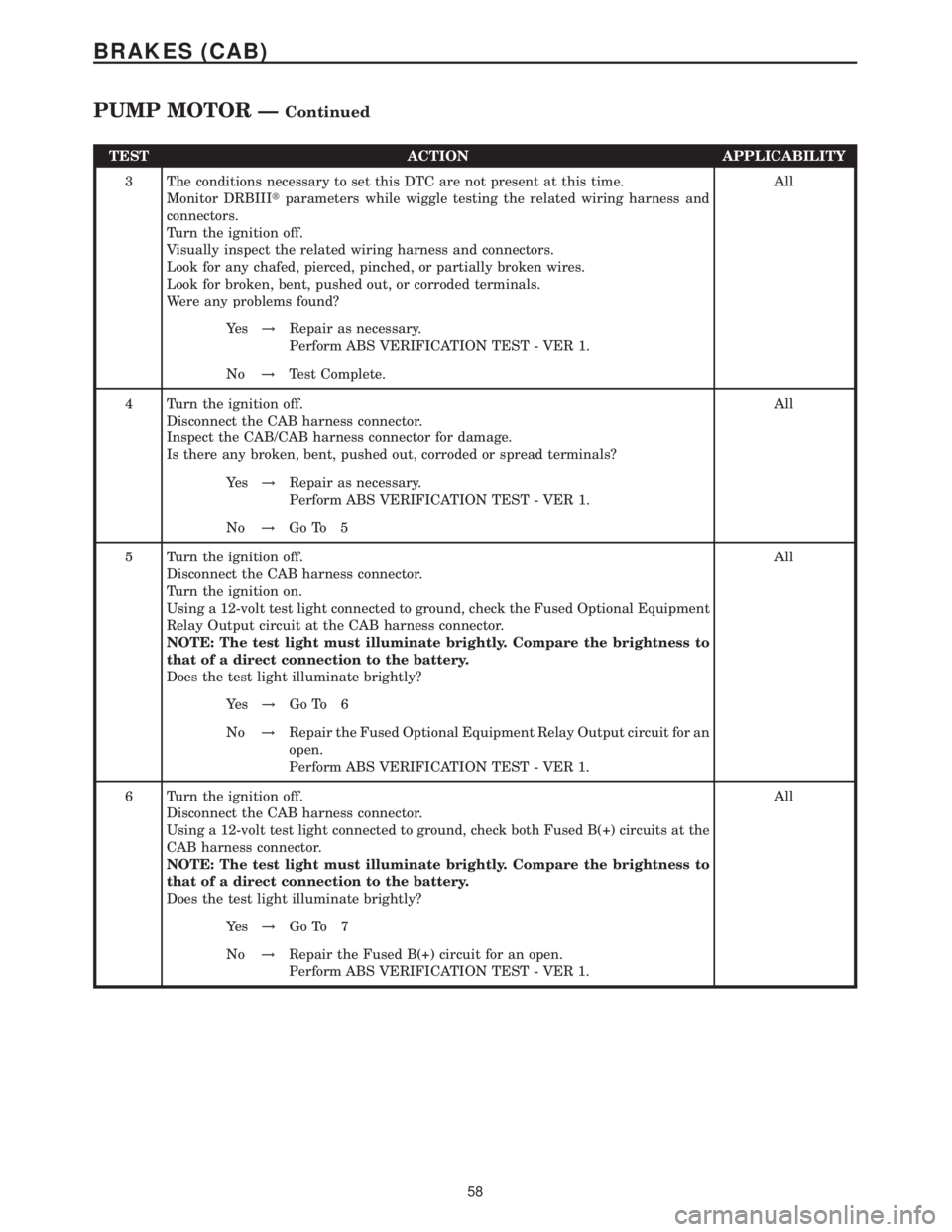 MERCEDES-BENZ SPRINTER 2006  Service Manual TEST ACTION APPLICABILITY
3 The conditions necessary to set this DTC are not present at this time.
Monitor DRBIIItparameters while wiggle testing the related wiring harness and
connectors.
Turn the ig