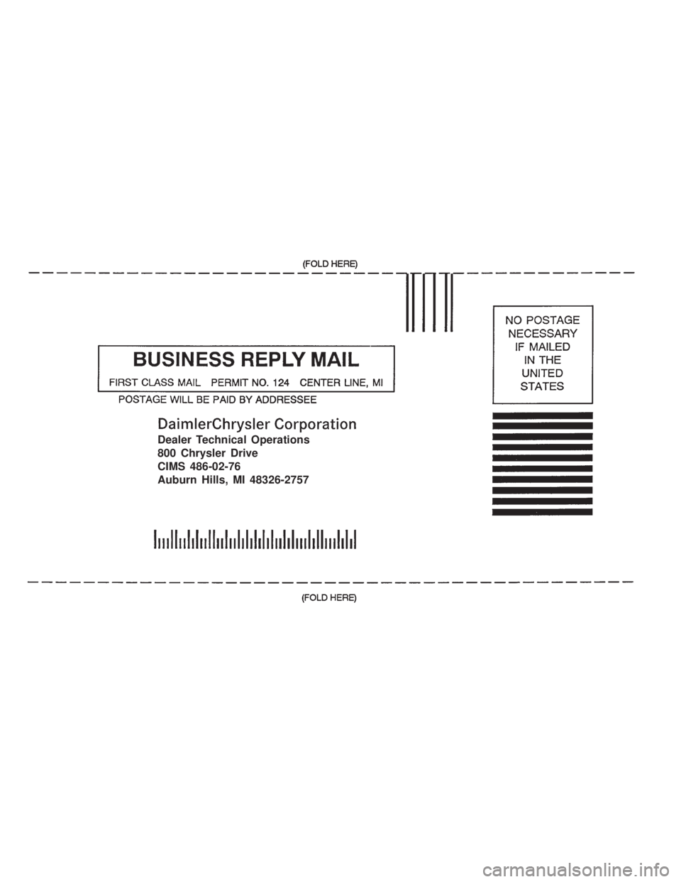 MERCEDES-BENZ SPRINTER 2005  Service Repair Manual Dealer Technical Operations
800 Chrysler Drive
CIMS 486-02-76
Auburn Hills, MI 48326-2757 