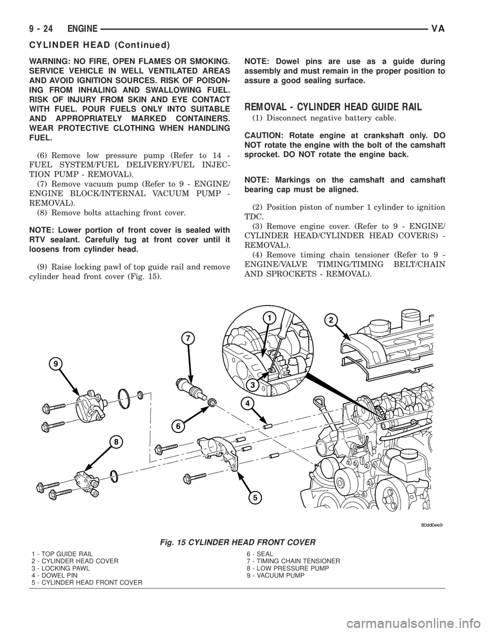 MERCEDES-BENZ SPRINTER 2005  Service Repair Manual WARNING: NO FIRE, OPEN FLAMES OR SMOKING.
SERVICE VEHICLE IN WELL VENTILATED AREAS
AND AVOID IGNITION SOURCES. RISK OF POISON-
ING FROM INHALING AND SWALLOWING FUEL.
RISK OF INJURY FROM SKIN AND EYE C