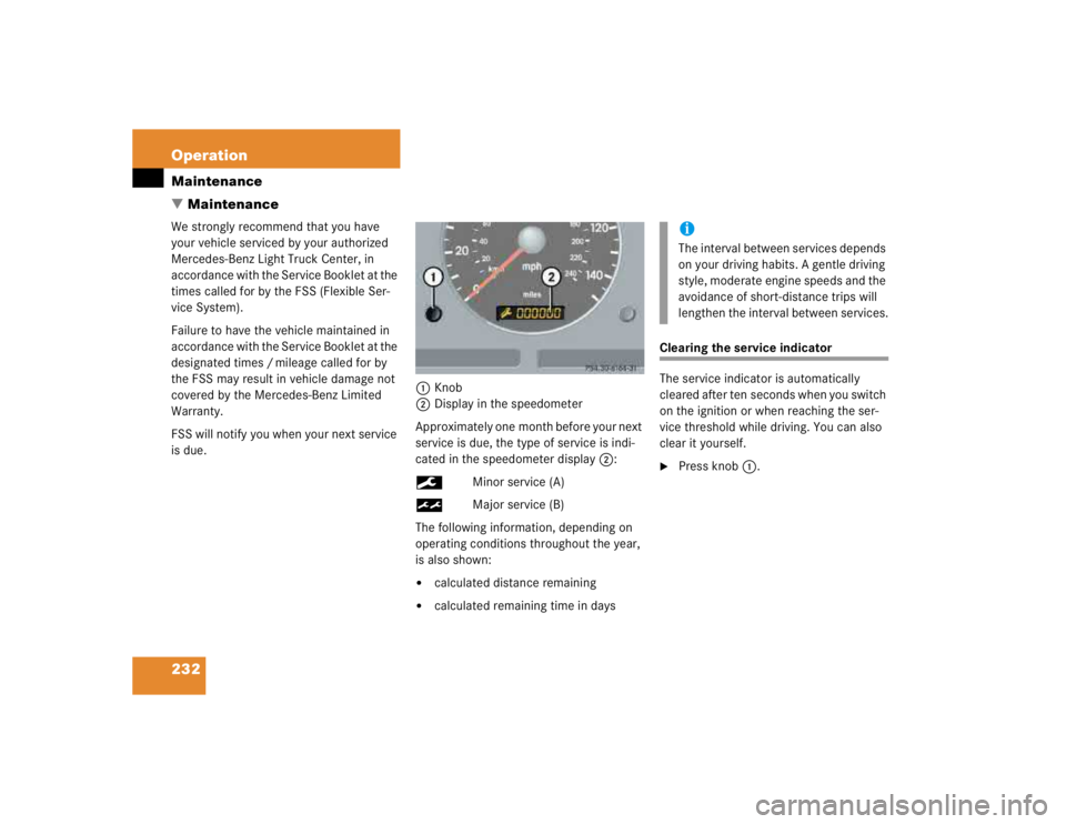 MERCEDES-BENZ ML320 1997 Complete Repair Manual 232 OperationMaintenance
MaintenanceWe strongly recommend that you have
your vehicle serviced by your authorized
Mercedes-Benz Light Truck Center, in
accordance with the Service Booklet at the
ti MERCEDES-BENZ ML320 1997 Complete Repair Manual 232 OperationMaintenance
MaintenanceWe strongly recommend that you have
your vehicle serviced by your authorized
Mercedes-Benz Light Truck Center, in
accordance with the Service Booklet at the
ti