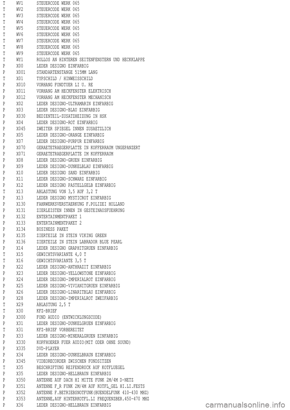 MERCEDES-BENZ ML320 1997 Complete Repair Manual T WV1 STEUERCODE WERK 065
T WV2 STEUERCODE WERK 065
T WV3 STEUERCODE WERK 065
T WV4 STEUERCODE WERK 065
T WV5 STEUERCODE WERK 065
T WV6 STEUERCODE WERK 065
T WV7 STEUERCODE WERK 065
T WV8 STEUERCODE W MERCEDES-BENZ ML320 1997 Complete Repair Manual T WV1 STEUERCODE WERK 065
T WV2 STEUERCODE WERK 065
T WV3 STEUERCODE WERK 065
T WV4 STEUERCODE WERK 065
T WV5 STEUERCODE WERK 065
T WV6 STEUERCODE WERK 065
T WV7 STEUERCODE WERK 065
T WV8 STEUERCODE W