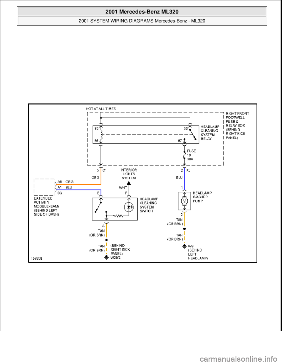 MERCEDES-BENZ ML320 1997  Complete Repair Manual  
2001 Mercedes-Benz ML320 
2001 SYSTEM WIRING DIAGRAMS  Mercedes-Benz - ML320  
me  
Saturday, October 02, 2010 3:28:00 PMPage 132 © 2006 Mitchell Repair Information Company, LLC.  