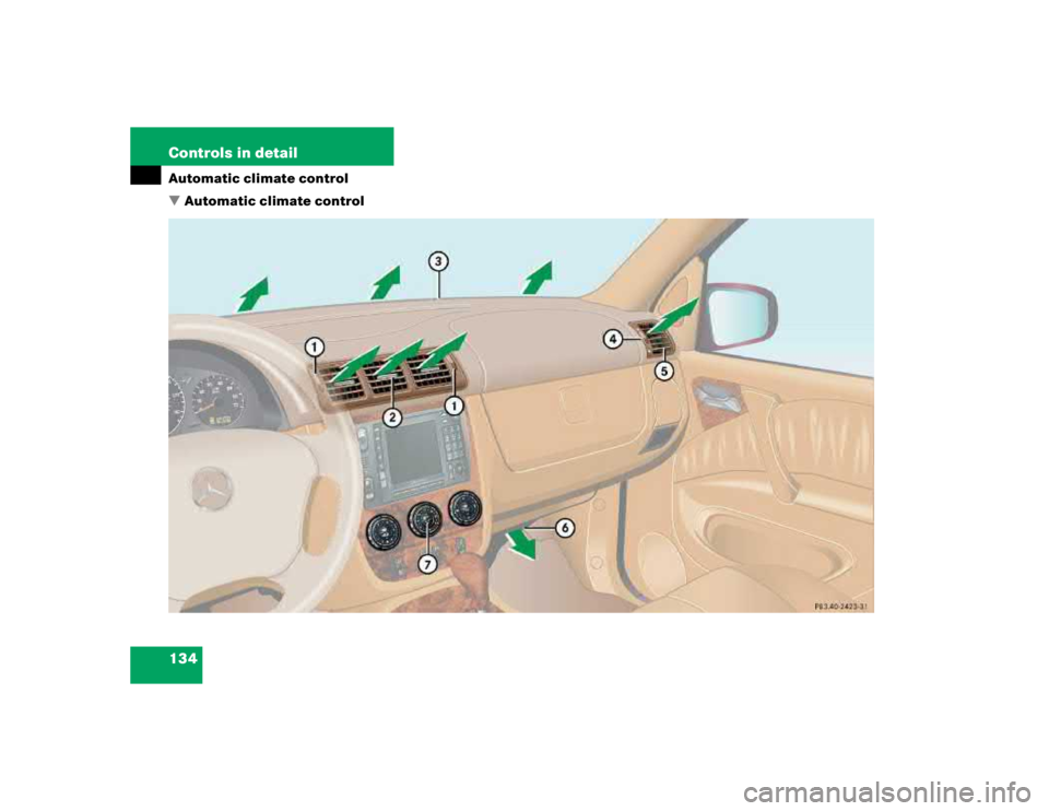 MERCEDES-BENZ ML320 1997  Complete Repair Manual 134 Controls in detailAutomatic climate control
Automatic climate control 