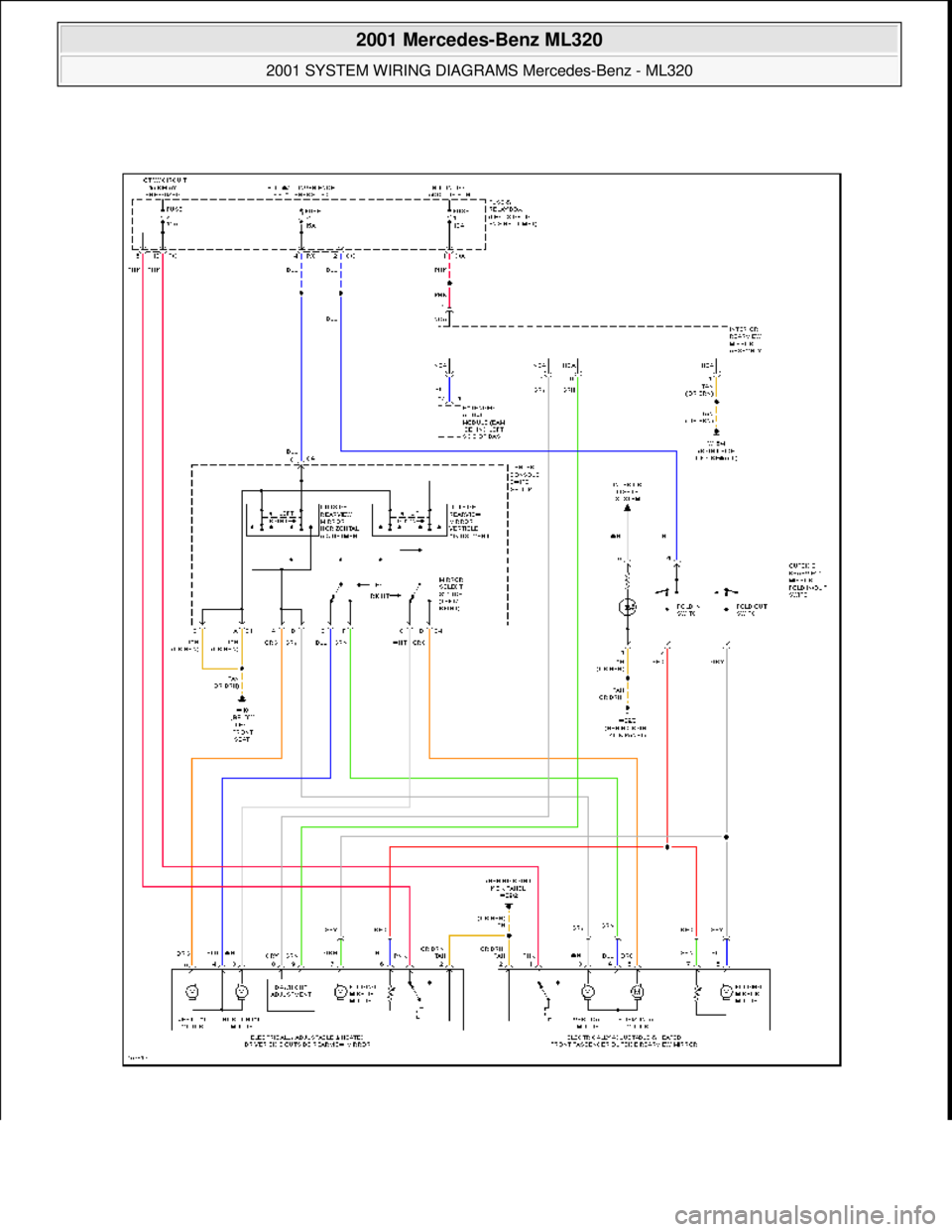 MERCEDES-BENZ ML430 1997  Complete Repair Manual  
2001 Mercedes-Benz ML320 
2001 SYSTEM WIRING DIAGRAMS  Mercedes-Benz - ML320  
me  
Saturday, October 02, 2010 3:28:00 PMPage 86 © 2006 Mitchell Repair Information Company, LLC.  