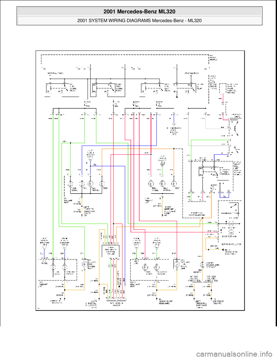 MERCEDES-BENZ ML500 1997  Complete Repair Manual  
2001 Mercedes-Benz ML320 
2001 SYSTEM WIRING DIAGRAMS  Mercedes-Benz - ML320  
me  
Saturday, October 02, 2010 3:27:59 PMPage 42 © 2006 Mitchell Repair Information Company, LLC.  