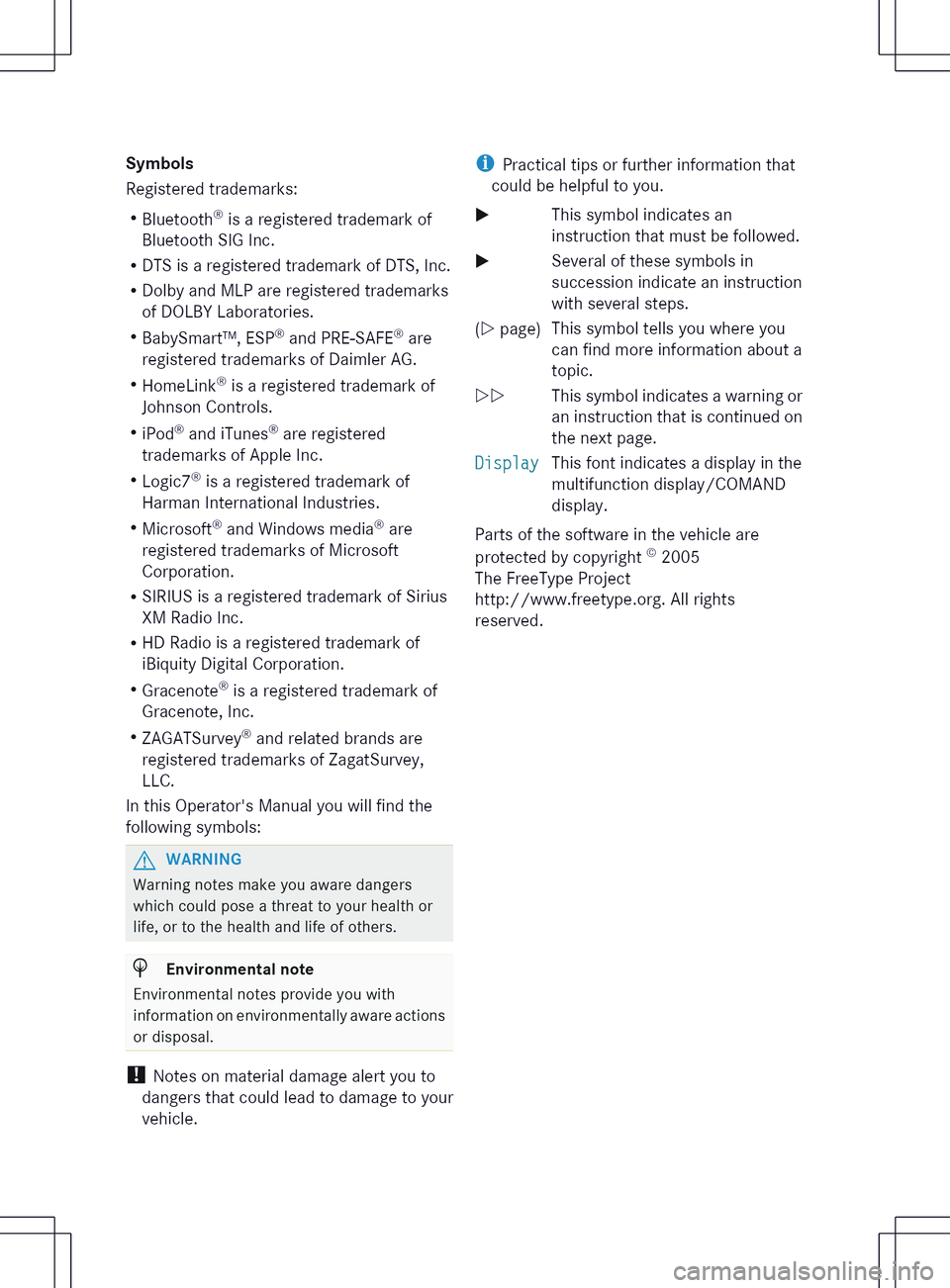 MERCEDES-BENZ B-CLASS SPORTS 2014  Owners Manual 