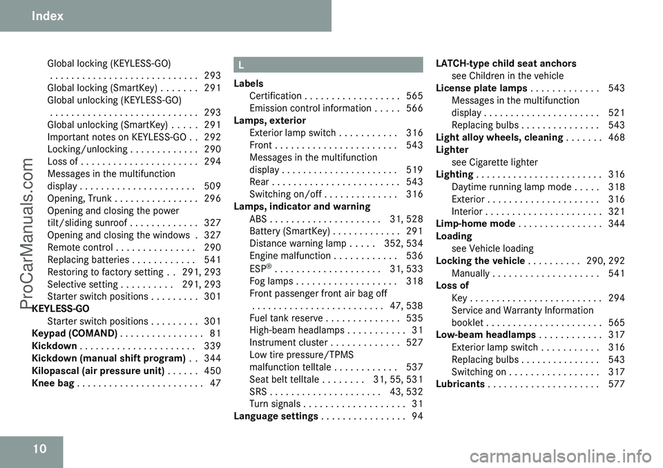 MERCEDES-BENZ CL-CLASS 2009  Owners Manual ProCarManuals.com 