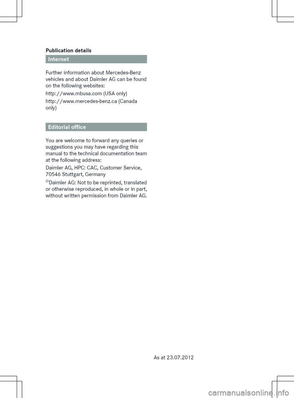 MERCEDES-BENZ E400 HYBRID 2014  Owners Manual 